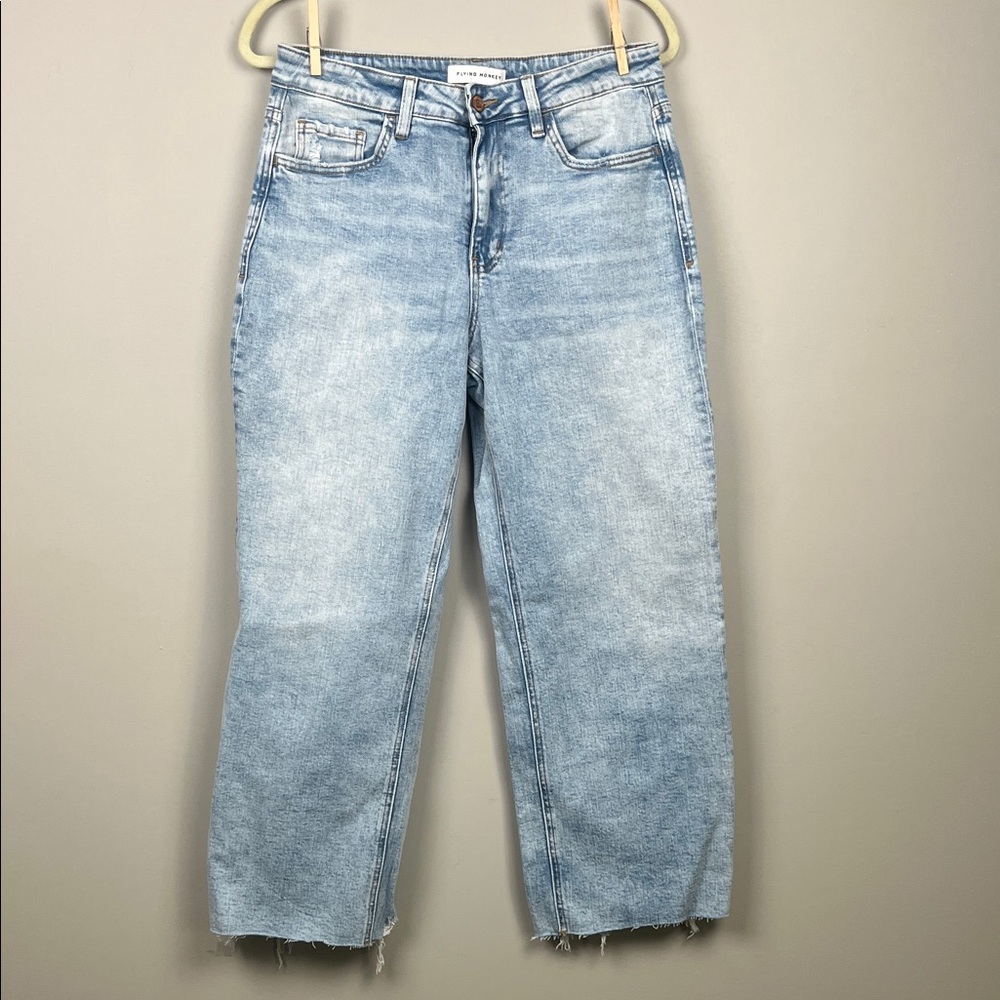NWT‎ Flying Monkey HR Cropped Dad Jeans Raw Hem SZ 30